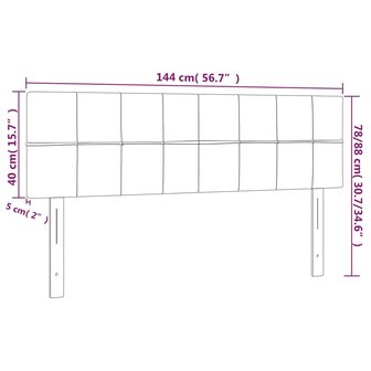 Hoofdborden 2 st 72x5x78/88 cm stof donkergrijs 8