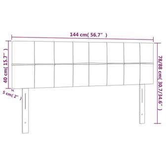 Hoofdborden 2 st 72x5x78/88 cm fluweel lichtgrijs 8