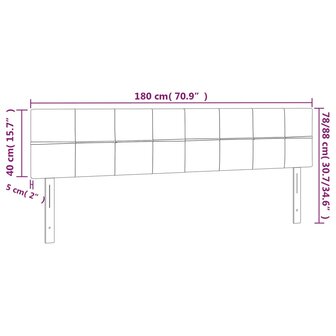 Hoofdborden 2 st 90x5x78/88 cm fluweel donkergrijs 8