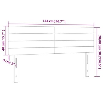 Hoofdborden 2 st 72x5x78/88 cm stof lichtgrijs 8