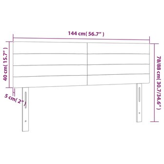 Hoofdborden 2 st 72x5x78/88 cm stof donkergrijs 8