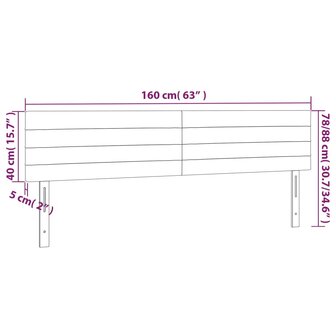 Hoofdborden 2 st 80x5x78/88 cm stof lichtgrijs 8