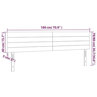 Hoofdborden 2 st 90x5x78/88 cm stof lichtgrijs 8