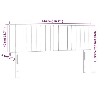 Hoofdborden 2 st 72x5x78/88 cm stof lichtgrijs 8