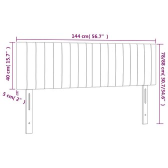 Hoofdborden 2 st 72x5x78/88 cm fluweel donkergrijs 8