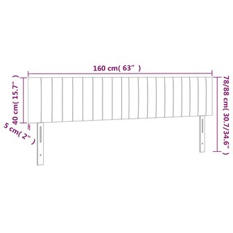 Hoofdborden 2 st 80x5x78/88 cm stof lichtgrijs 8