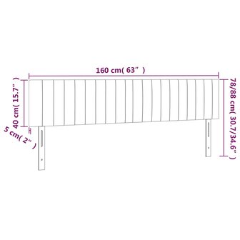 Hoofdborden 2 st 80x5x78/88 cm stof donkergrijs 8