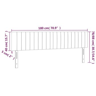 Hoofdborden 2 st 90x5x78/88 cm fluweel donkergrijs 8