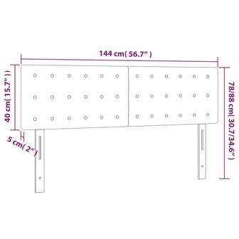 Hoofdborden 2 st 72x5x78/88 cm kunstleer zwart 8