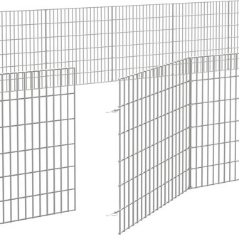 Dierenverblijf 24 panelen 54x60 cm gegalvaniseerd ijzer 6