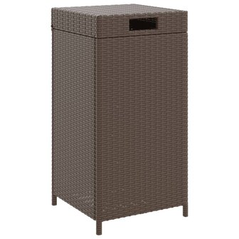 Afvalbak 40x40x80 cm poly rattan bruin 2