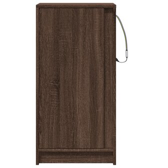 Dressoir met LED 42,5x34x85 cm bewerkt hout bruin eikenkleur 6