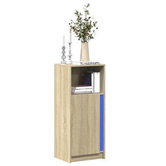 Dressoir met LED 42,5x34x100 cm bewerkt hout sonoma eikenkleur 1