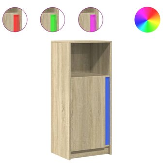 Dressoir met LED 42,5x34x100 cm bewerkt hout sonoma eikenkleur 2