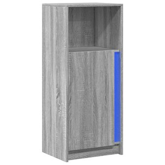 Dressoir met LED 42,5x34x100 cm bewerkt hout grijs sonoma eiken 3