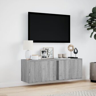 Tv-wandmeubel met LED-verlichting 100x31x35 cm grijs sonoma 4