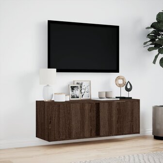 Tv-wandmeubel met LED-verlichting 100x31x35 cm bruin eikenkleur 4