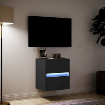 Tv-wandmeubel met LED-verlichting 41x31x45 cm zwart 5