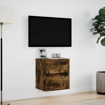 Tv-wandmeubel met LED-verlichting 41x31x45 cm gerookt eiken 4