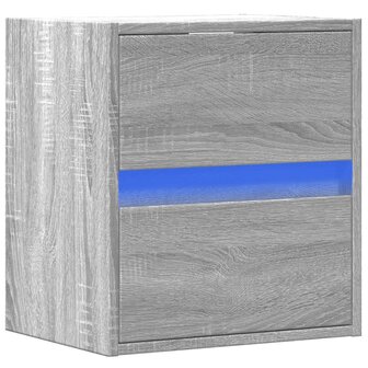 Tv-wandmeubel met LED-verlichting 41x31x45 cm grijs sonoma 3