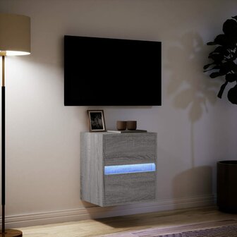 Tv-wandmeubel met LED-verlichting 41x31x45 cm grijs sonoma 5