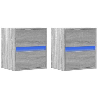 Tv-wandmeubels met LED 2 st 41x31x45 cm grijs sonoma eikenkleur 3