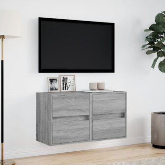 Tv-wandmeubels met LED 2 st 41x31x45 cm grijs sonoma eikenkleur 4