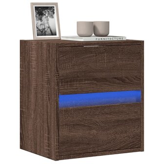 Tv-wandmeubel met LED-verlichting 41x31x45 cm bruin eikenkleur 1