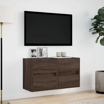 Tv-wandmeubels met LED 2 st 41x31x45 cm bruin eikenkleurig 4