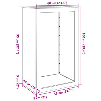 Haardhoutrek 60x40x100 cm cortenstaal 11