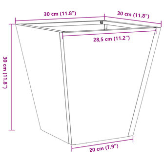 Plantenbak 30x30x30 cm staal wit 10