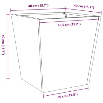 Plantenbakken 2 st 40x40x40 cm staal antracietkleurig 12