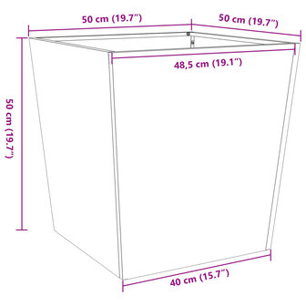 Plantenbak 50x50x50 cm staal zwart 10