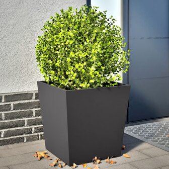 Plantenbakken 2 st 50x50x50 cm staal zwart 1