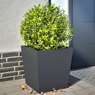 Plantenbakken 2 st 50x50x50 cm staal antracietkleurig 1