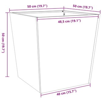 Plantenbakken 2 st 50x50x50 cm staal olijfgroen 12