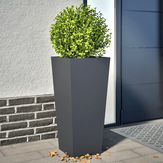 Plantenbakken 2 st 35x35x75 cm staal antracietkleurig 1