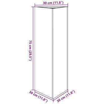 Plantenbakken 2 st driehoek 30x26x75 cm staal wit 12