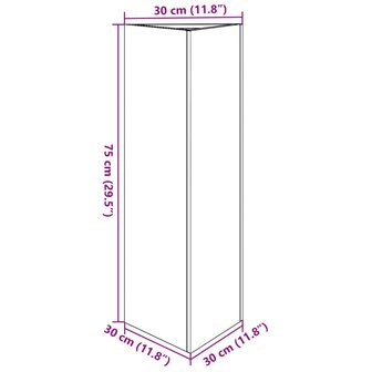 Plantenbakken 2 st driehoek 30x26x75 cm gegalvaniseerd staal 12