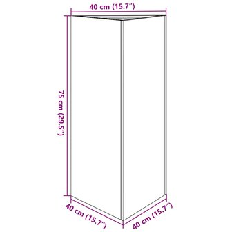 Plantenbakken 2 st driehoek 40x34,5x70 cm staal zwart 12