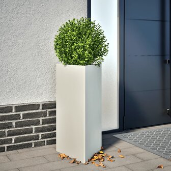 Plantenbak driehoek 40x34,5x70 cm staal wit 1