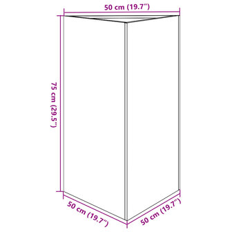 Plantenbak driehoek 50x43x75 cm staal zwart 10