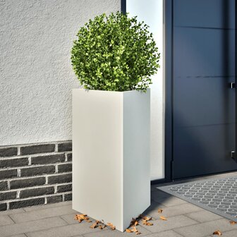 Plantenbak driehoek 50x43x75 cm staal wit 1