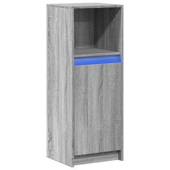 Dressoir met LED 38x34x100 cm bewerkt hout grijs sonoma eiken 3