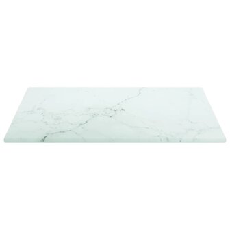 Tafelblad 30x30 cm 6 mm gehard glas met marmeren design wit 3