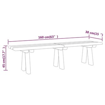 Tuinbank 160 cm ge&iuml;mpregneerd massief grenenhout 7