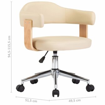 Eetkamerstoelen 6 st draaibaar 6 st kunstleer cr&egrave;mekleurig 9