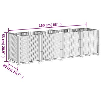 Plantenbak 160x40x53 cm polypropeen bruin 7