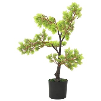 Kunstplant met pot cipres bonsai 60 cm groen 3