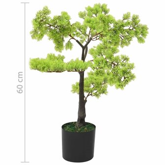 Kunstplant met pot cipres bonsai 60 cm groen 7